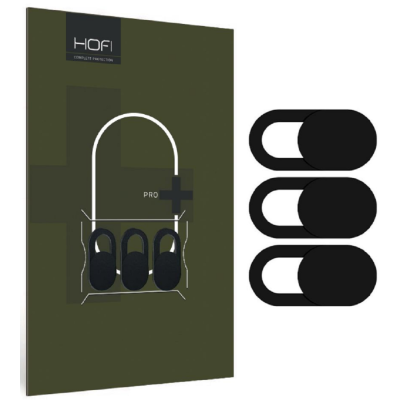 Hofi Slim Pro+ Webcam Cover - Προστατευτικό Αυτοκόλλητο Κάλυμμα Κάμερας για Smartphone / Laptop / Tablet / Desktop - 3 Τεμάχια - Black (6216990212659)