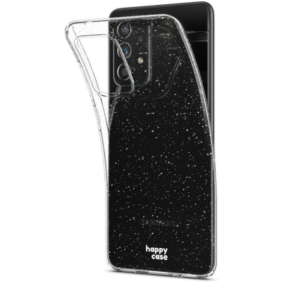 HappyCase Διάφανη Θήκη Σιλικόνης Samsung Galaxy A52 / A52s 5G - Glitter Print (8719246323256)
