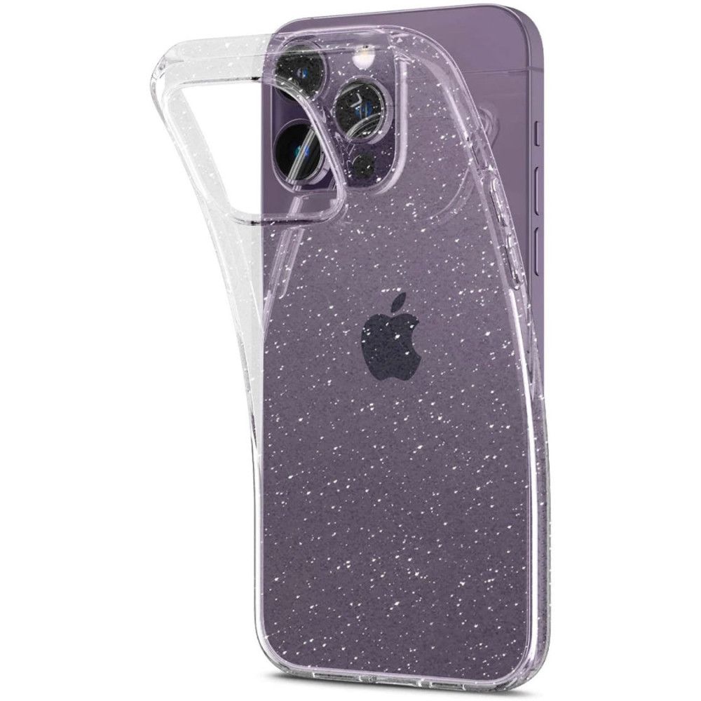 HappyCase Διάφανη Θήκη Σιλικόνης Apple iPhone 14 Pro - Glitter Print (8719246375354)