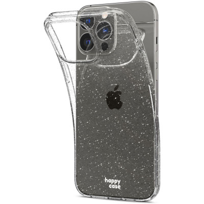 HappyCase Διάφανη Θήκη Σιλικόνης Apple iPhone 13 Pro - Glitter Print (8719246330889)