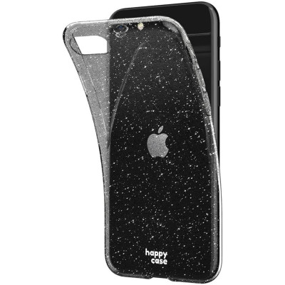 HappyCase Διάφανη Θήκη Σιλικόνης Apple iPhone SE 2022 / 2020 / 8 / 7 - Glitter Print (8719246323270)