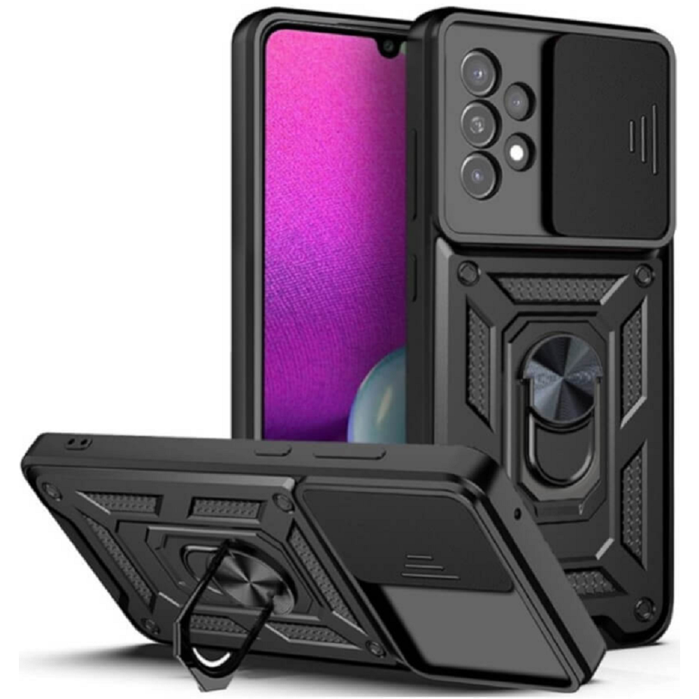 Bodycell Armor Slide - Ανθεκτική ΘήκηSamsung Galaxy A53 5G με Κάλυμμα για την Κάμερα & Μεταλλικό Ring Holder - Black (5206015014376)