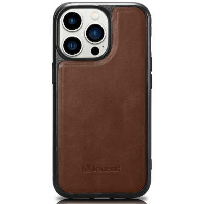 iCarer Oil Wax Leather Cover - Δερμάτινη Θήκη με TPU Bumper - Apple iPhone 14 Pro Max - Brown (WMI14220720-BN)