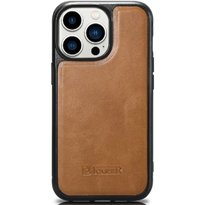 iCarer Oil Wax Leather Cover - Δερμάτινη Θήκη με TPU Bumper - Apple iPhone 14 Pro - Camel Tan (WMI14220718-TN)