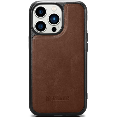 iCarer Oil Wax Leather Cover - Δερμάτινη Θήκη με TPU Bumper - Apple iPhone 14 Pro - Brown (WMI14220718-BN)