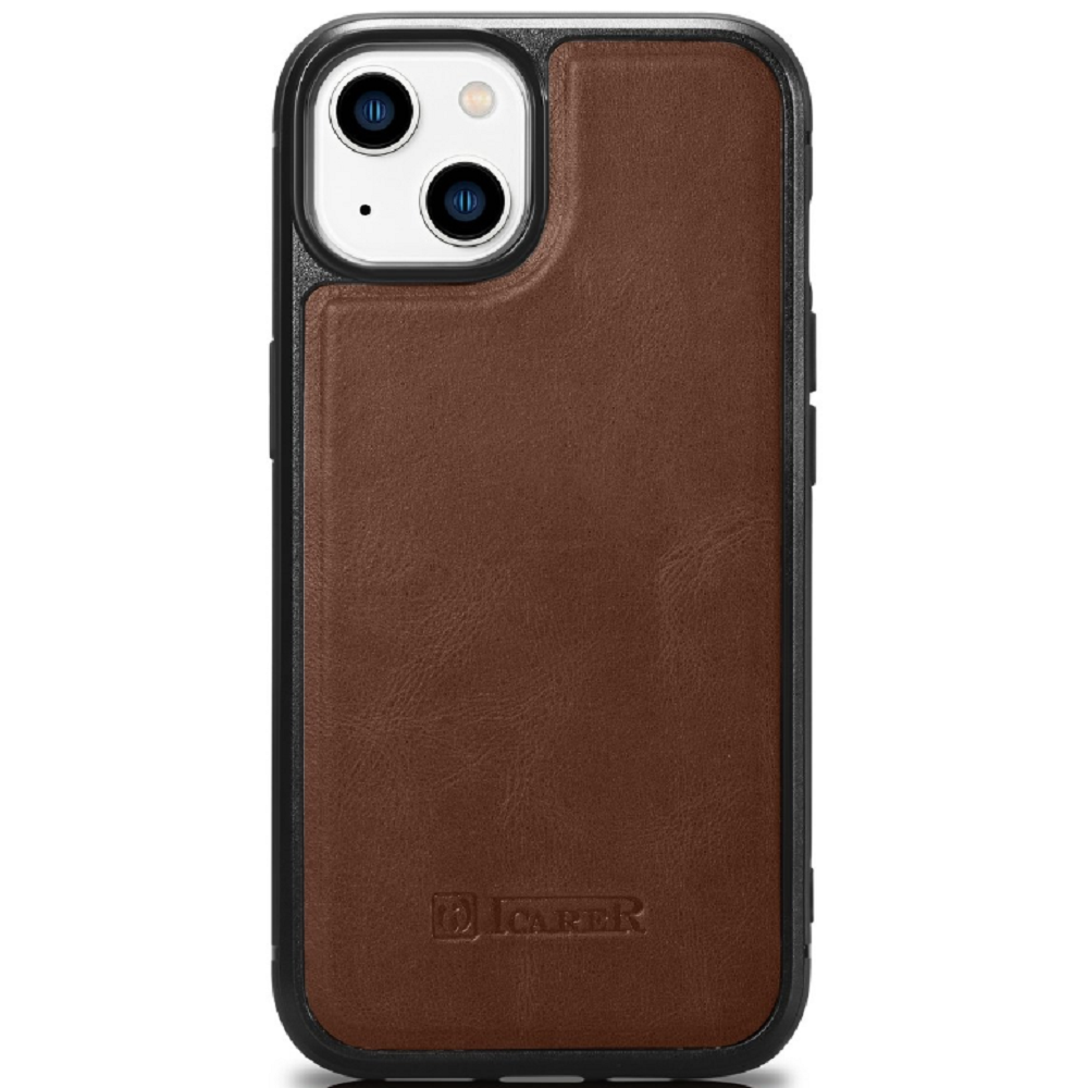 iCarer Oil Wax Leather Cover - Δερμάτινη Θήκη με TPU Bumper - Apple iPhone 14 - Brown (WMI14220717-BN)