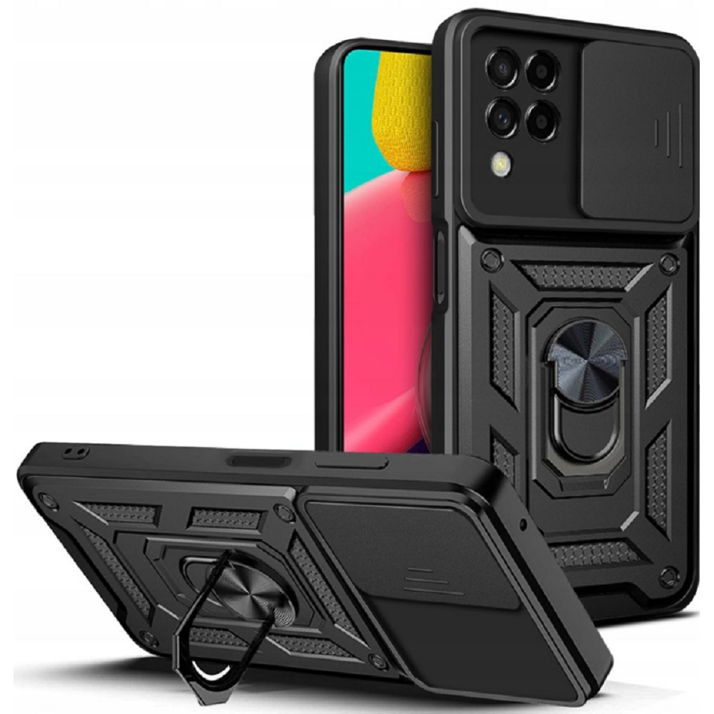 Tech-Protect Camshield Pro - Ανθεκτική Θήκη Samsung Galaxy M33 με Κάλυμμα για την Κάμερα & Μεταλλικό Ring Holder - Black (9490713931653)