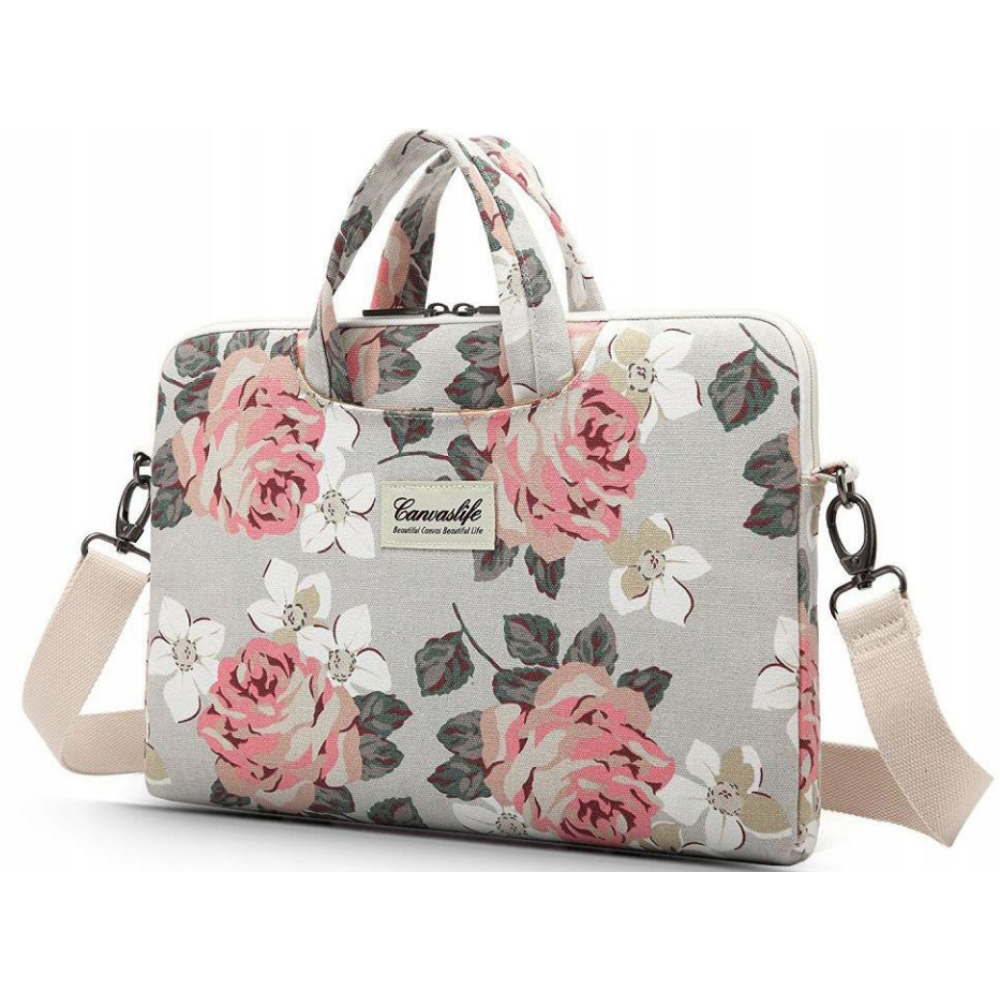Tech-Protect CanvasLife Briefcase - Τσάντα Μεταφοράς Laptop 15"-16'' - White Rose (5906735410297)