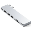 Satechi Type-C Pro Hub Slim Αντάπτορας για MacBook με 1 x USB4 / 1 x 4K HDMI / 1 x Type-C 10Gbps / 2 x USB-A 10Gbps / 1 x SD & MicroSD - Silver (ST-HUCPHSS)