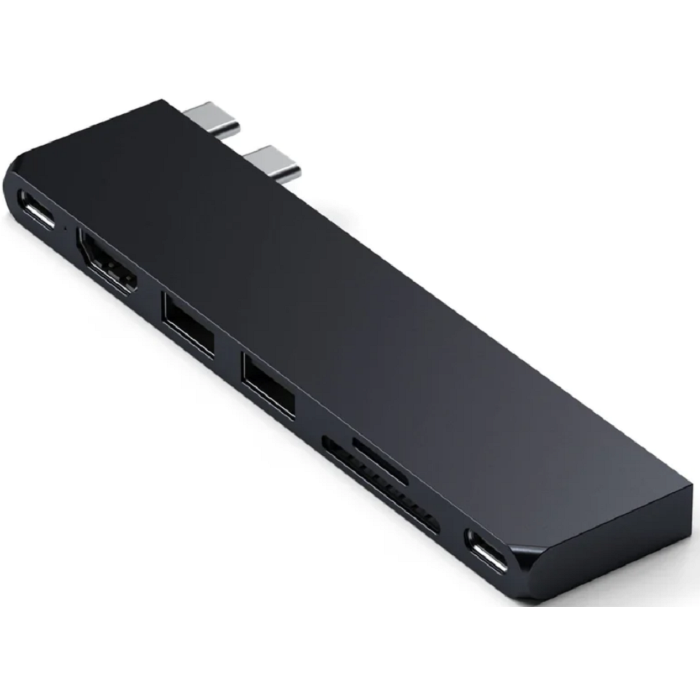 Satechi Type-C Pro Hub Slim Αντάπτορας για MacBook με 1 x USB4 / 1 x 4K HDMI / 1 x Type-C 10Gbps / 2 x USB-A 10Gbps / 1 x SD & MicroSD - Midnight (ST-HUCPHSD)