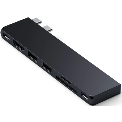 Satechi Type-C Pro Hub Slim Αντάπτορας για MacBook με 1 x USB4 / 1 x 4K HDMI / 1 x Type-C 10Gbps / 2 x USB-A 10Gbps / 1 x SD & MicroSD - Midnight (ST-HUCPHSD)
