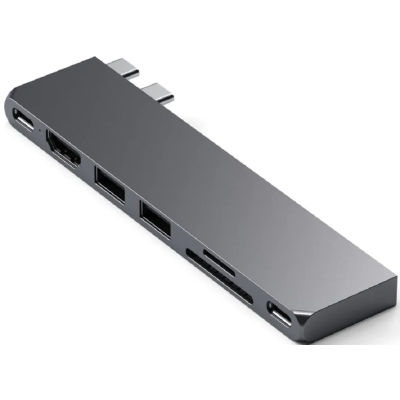 Satechi Type-C Pro Hub Slim Αντάπτορας για MacBook με 1 x USB4 / 1 x 4K HDMI / 1 x Type-C 10Gbps / 2 x USB-A 10Gbps / 1 x SD & MicroSD - Space Gray (ST-HUCPHSM)