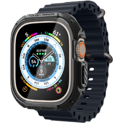 Spigen Tough Armor - Θήκη με Tempered Glass Apple Watch Ultra 3 / Ultra 2 / Ultra 1 49mm - Black (ACS05457)