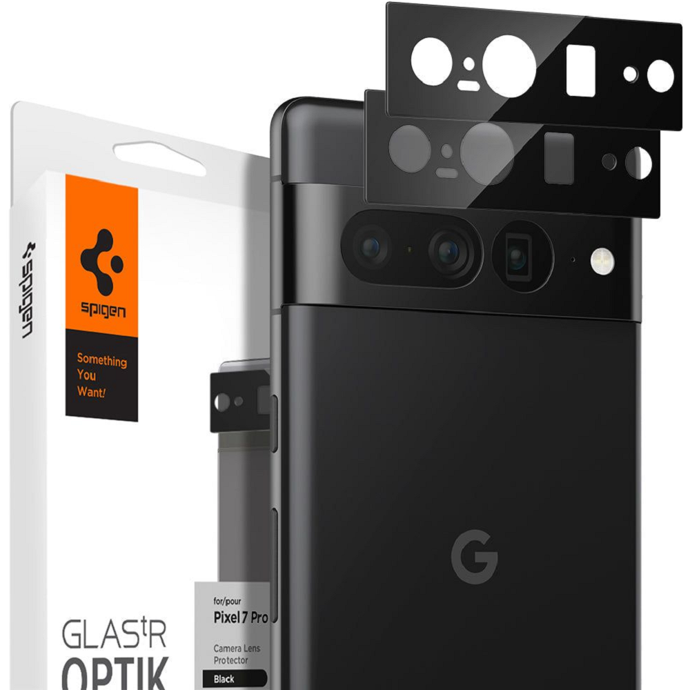 Spigen GLAS.tR EZ Fit OPTIK Lens Protector - Αντιχαρακτικό Προστατευτικό Γυαλί για Φακό Κάμερας Google Pixel 7 Pro - 2 Τεμάχια - Black (AGL05470)
