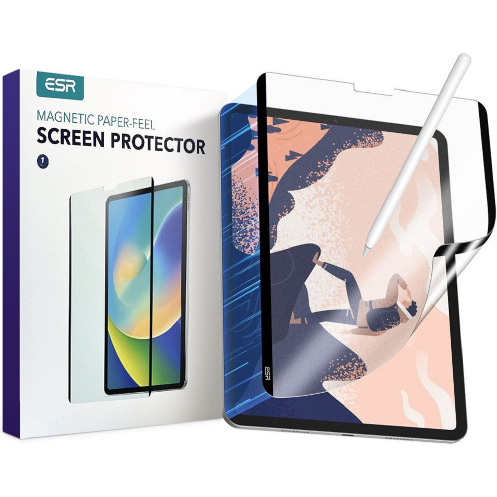 ESR Paper Feel Magnetic Screen Protector - Μαγνητική Μεμβράνη Προστασίας Οθόνης Apple iPad Pro 11" 2022 / 2021 / 2020 / 2018 / iPad Air 6 2024 11" / Air 5 2022 10.9" / Air 4 2020 10.9" - Matte Clear (4894240155455)