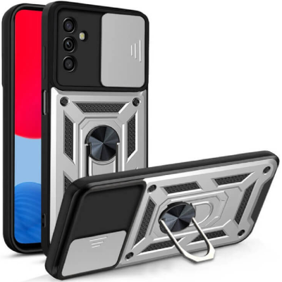 Bodycell Armor Slide - Ανθεκτική Θήκη Samsung Galaxy A13 5G με Κάλυμμα για την Κάμερα & Μεταλλικό Ring Holder - Silver (5206015019142)