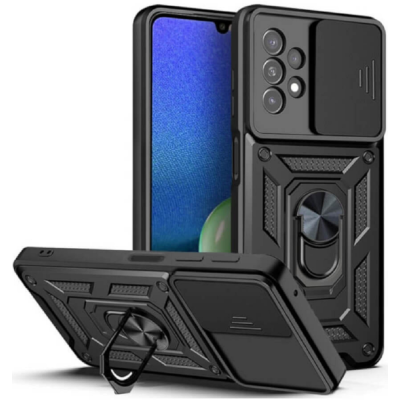 Bodycell Armor Slide - Ανθεκτική Θήκη Samsung Galaxy A13 4G με Κάλυμμα για την Κάμερα & Μεταλλικό Ring Holder - Black (5206015014147)
