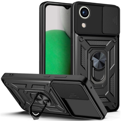 Bodycell Armor Slide - Ανθεκτική Θήκη Samsung Galaxy A03 Core με Κάλυμμα για την Κάμερα & Μεταλλικό Ring Holder - Black (5206015010156)