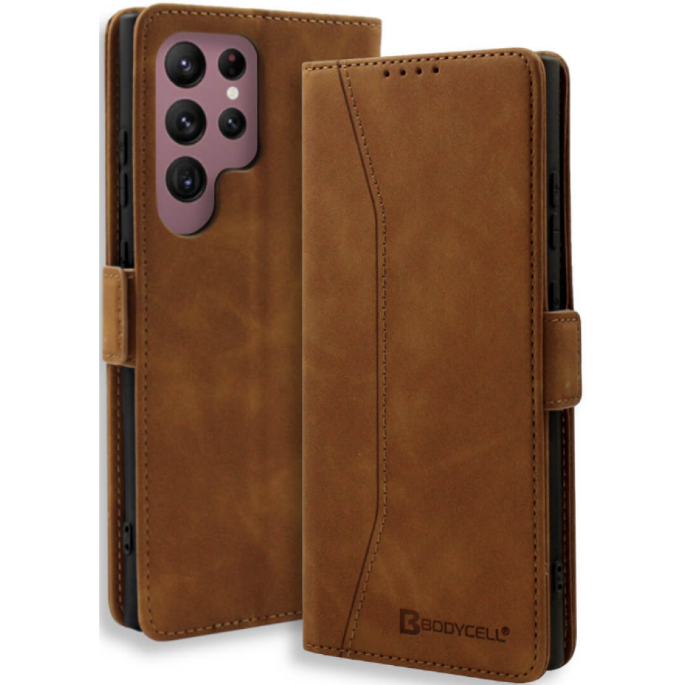 Bodycell Θήκη - Πορτοφόλι Samsung Galaxy S23 Ultra - Brown (5206015019821)