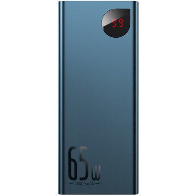 Baseus PowerBank Adaman με Ψηφιακή Οθόνη LED - Φορητή Μπαταρία Φόρτισης με 2 x USB-Α / 1 x Type-C - 20000mAh - 65W - Blue (PPIMDA-D03)