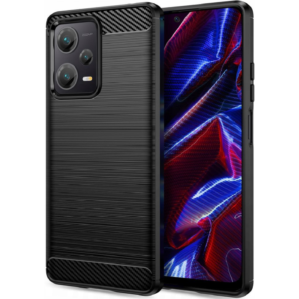 Tech-Protect Θήκη Σιλικόνης Carbon - Xiaomi Redmi Note 12 5G / Poco X5 - Black (9490713932889)