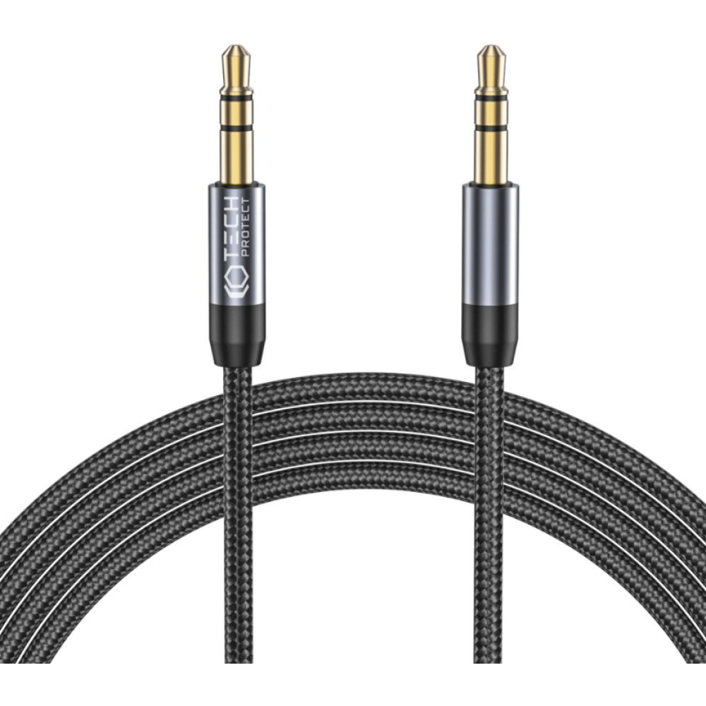Tech-Protect Ultraboost Καλώδιο Ήχου Aux - 3.5mm Jack (male) σε 3.5mm Jack (male) - 150cm - Black (9490713931547)