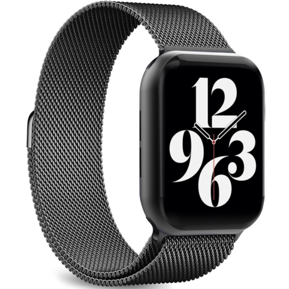 Puro Milanese - Μεταλλικό Λουράκι Apple Watch SE/10/9/8/7/6/5/4 (42/41/40mm) - Black (AW40MILANESE-BLK)