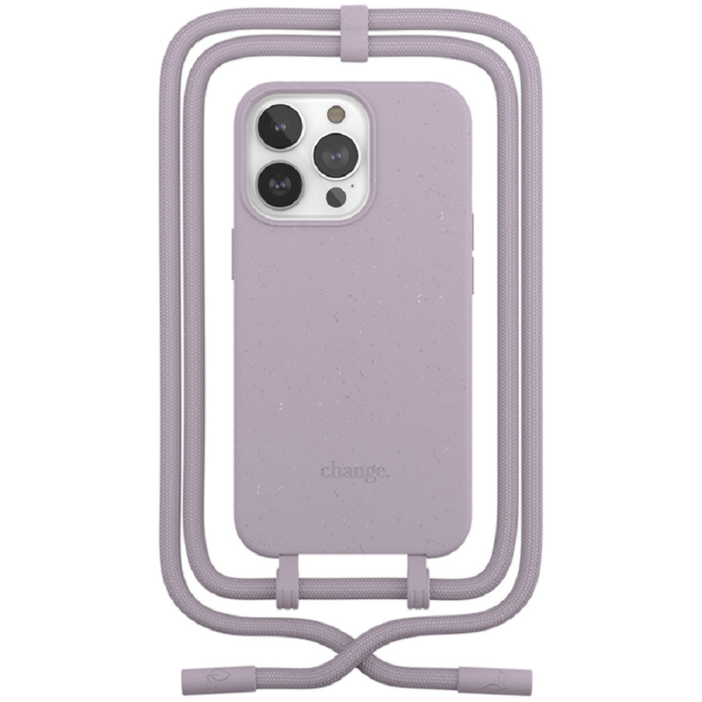 Woodcessories 2 in 1 Change Case - Βιοδιασπώμενη Θήκη με Αποσπώμενο Λουράκι - Apple iPhone 14 Pro Max - Lilac (cha171)