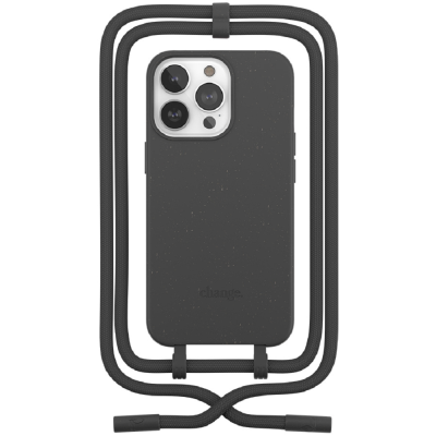 Woodcessories 2 in 1 Change Case - Βιοδιασπώμενη Θήκη με Αποσπώμενο Λουράκι - Apple iPhone 14 Pro Max - Black (cha166)