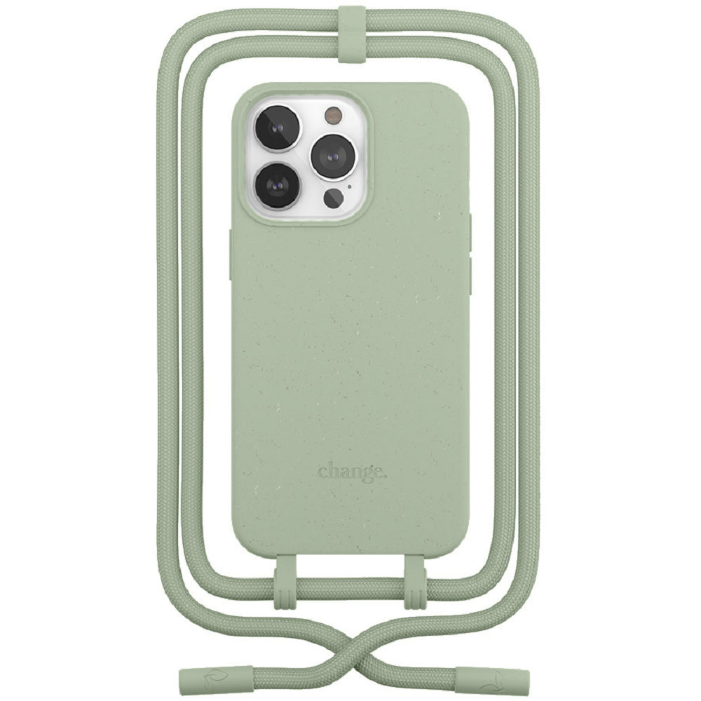 Woodcessories 2 in 1 Change Case - Βιοδιασπώμενη Θήκη με Αποσπώμενο Λουράκι - Apple iPhone 14 Pro Max - Green (cha170)