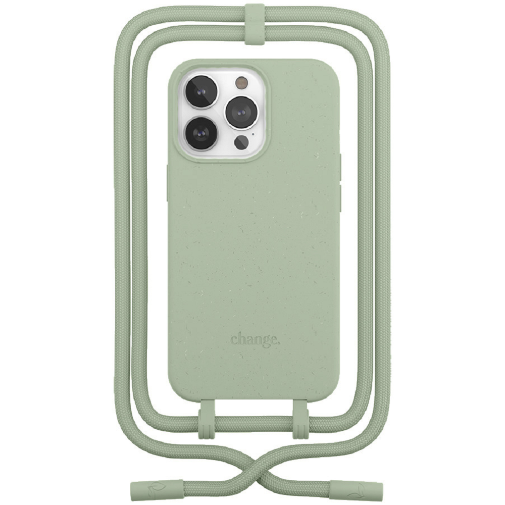 Woodcessories 2 in 1 Change Case - Βιοδιασπώμενη Θήκη με Αποσπώμενο Λουράκι - Apple iPhone 14 Pro - Green (cha158)
