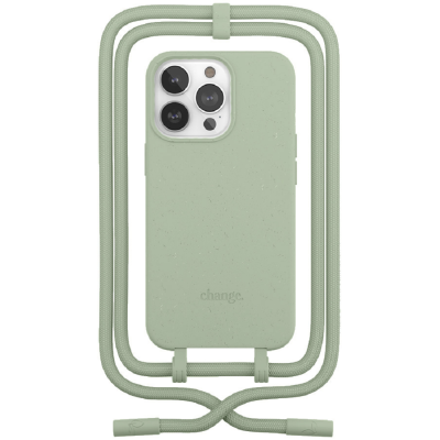 Woodcessories 2 in 1 Change Case - Βιοδιασπώμενη Θήκη με Αποσπώμενο Λουράκι - Apple iPhone 14 Pro - Green (cha158)