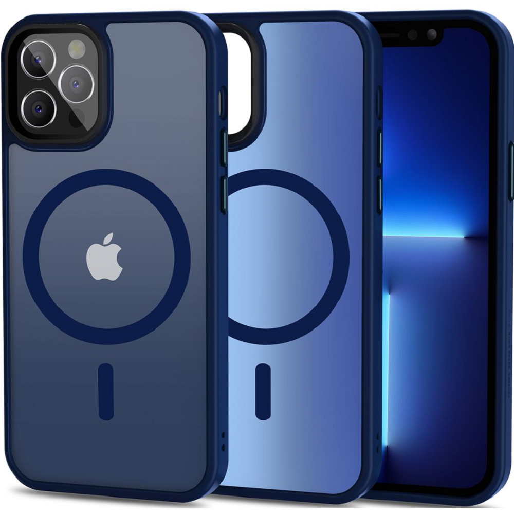 Tech-Protect MagMat - Σκληρή Θήκη MagSafe Apple iPhone 12 / 12 Pro - Matte Navy (9490713933084)