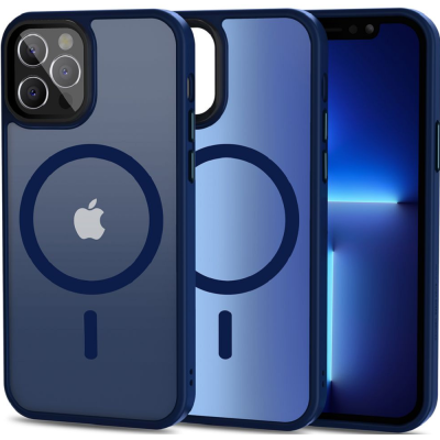 Tech-Protect MagMat - Σκληρή Θήκη MagSafe Apple iPhone 12 / 12 Pro - Matte Navy (9490713933084)