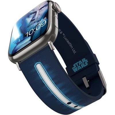 MobyFox Star Wars - Universal Λουράκι Σιλικόνης για Όλα τα Apple Watch & Smartwatches (22mm) με 20 Digital Watch Faces για iOS - Obi-Wan Kenobi Lightsaber (810083251639)