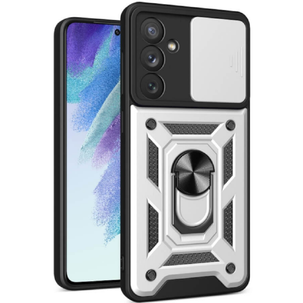 Bodycell Armor Slide - Ανθεκτική Θήκη Samsung Galaxy A54 με Κάλυμμα για την Κάμερα & Μεταλλικό Ring Holder - Silver (5206015019432)