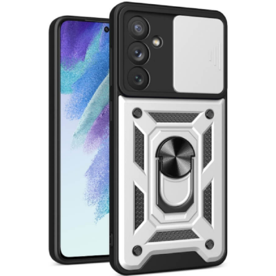 Bodycell Armor Slide - Ανθεκτική Θήκη Samsung Galaxy A54 με Κάλυμμα για την Κάμερα & Μεταλλικό Ring Holder - Silver (5206015019432)