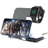 Veger Y9 3 in 1 Wireless Charging Station - Βάση Ασύρματης Φόρτισης Qi για Smartphone / Airpods / Apple Watch - Tarnish Grey (6970453556109)