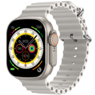 Riversong Smartwatch Motive 8 Ultra - Light Gray / Orange Strap (SW808G)