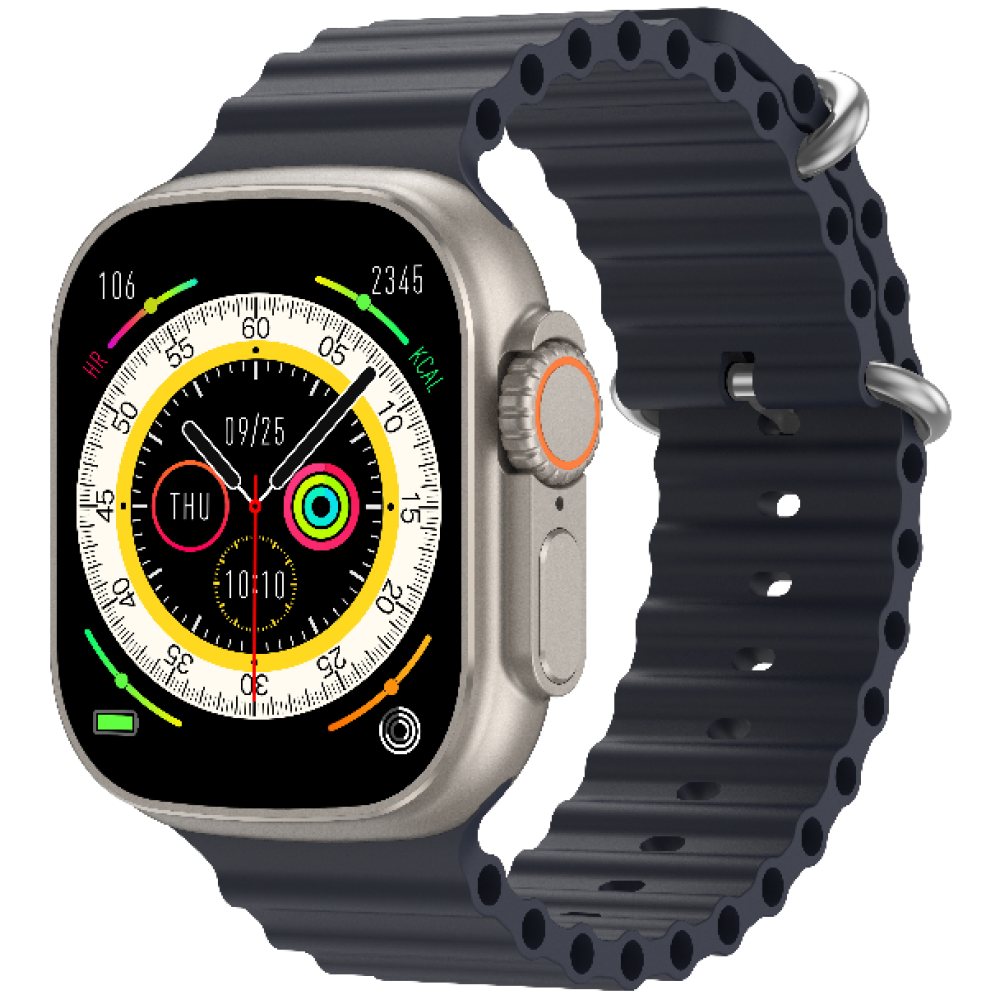 Riversong Smartwatch Motive 8 Ultra - Midnight Black / Orange Strap (SW808B)