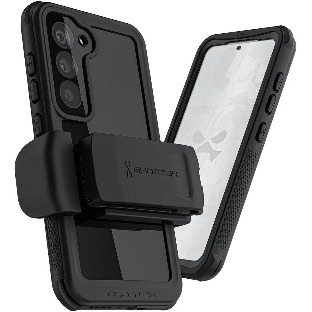 Ghostek Nautical 4 - Ανθεκτική Αδιάβροχη Θήκη με Περιστρεφόμενο Κλιπ Ζώνης - Samsung Galaxy S23 Plus - Black (GHOCAS3371)