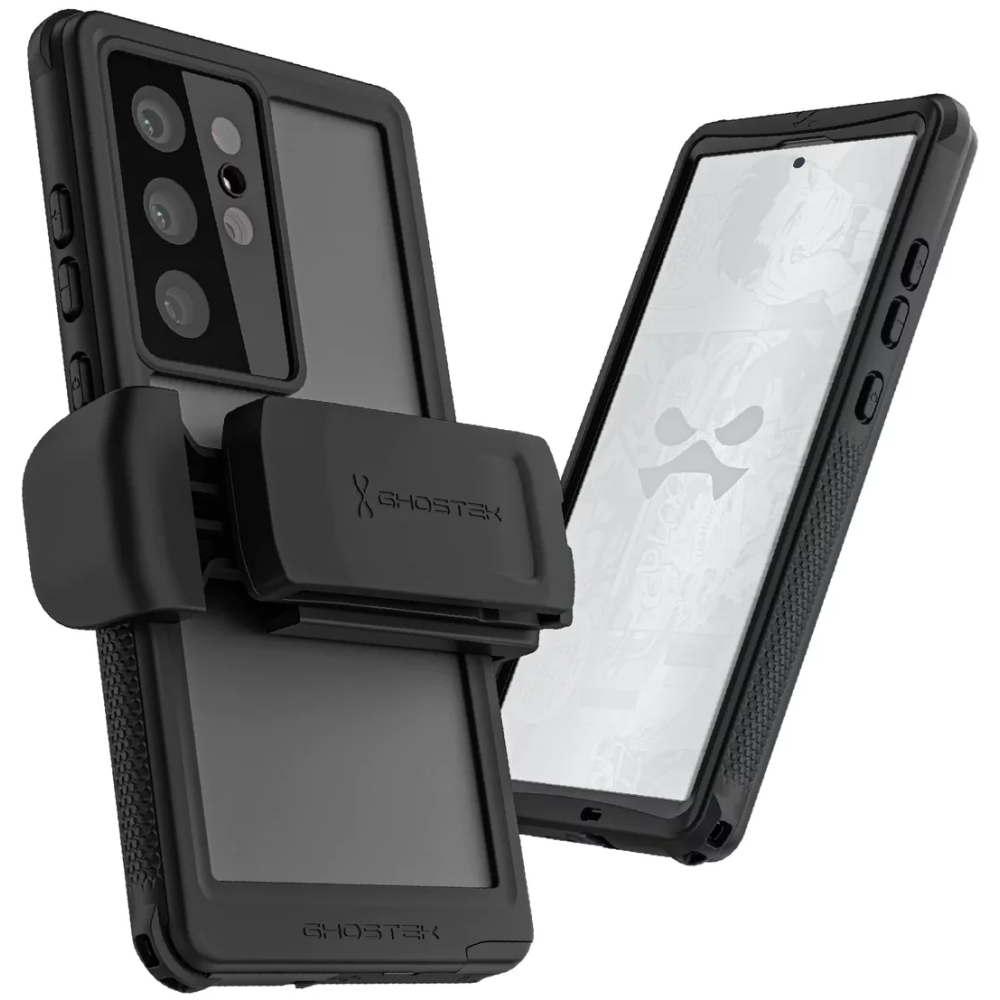 Ghostek Nautical 4 - Ανθεκτική Αδιάβροχη Θήκη με Περιστρεφόμενο Κλιπ Ζώνης - Samsung Galaxy S23 Ultra - Clear (GHOCAS3374)