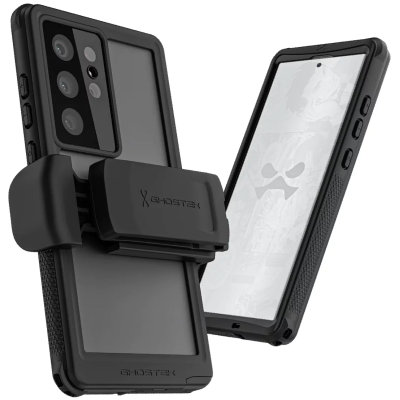 Ghostek Nautical 4 - Ανθεκτική Αδιάβροχη Θήκη με Περιστρεφόμενο Κλιπ Ζώνης - Samsung Galaxy S23 Ultra - Clear (GHOCAS3374)