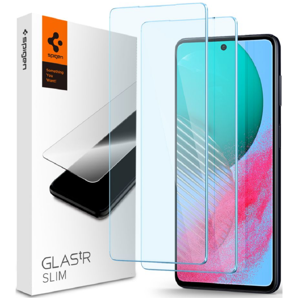 Spigen GLAS.tR Slim Premium Tempered Glass - Αντιχαρακτικό Γυαλί Οθόνης Samsung Galaxy M54 - Clear - 2 Τεμάχια (AGL05972)