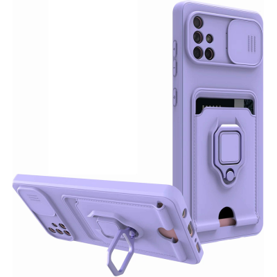 Bodycell Multifunction - Ανθεκτική Θήκη Samsung Galaxy A71 με Λουράκι Λαιμού / Κάλυμμα Κάμερας / Ring Holder / Υποδοχή Κάρτας - Purple (5206015013133)