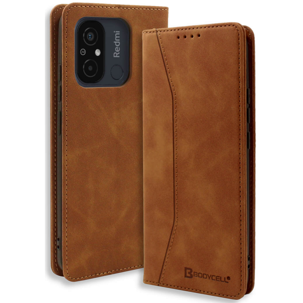 Bodycell Θήκη - Πορτοφόλι Xiaomi Redmi 12C - Brown (5206015018534)