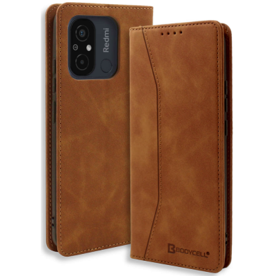 Bodycell Θήκη - Πορτοφόλι Xiaomi Redmi 12C - Brown (5206015018534)