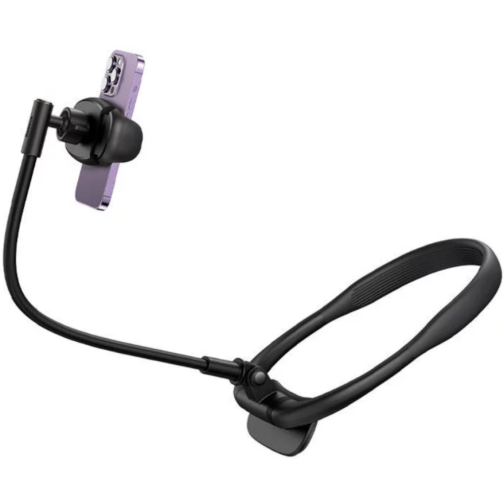 Baseus ComfortJoy Neck Phone Holder - Universal Ρυθμιζόμενη Βάση Λαιμού για Κινητά / Smartphones 5.4'' - 6.7'' - Black (LUGB000001)