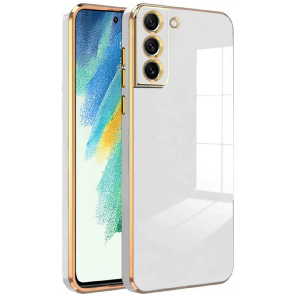 Bodycell Gold Plated - Θήκη Σιλικόνης Samsung Galaxy S21 FE 5G - White (5206015069727)