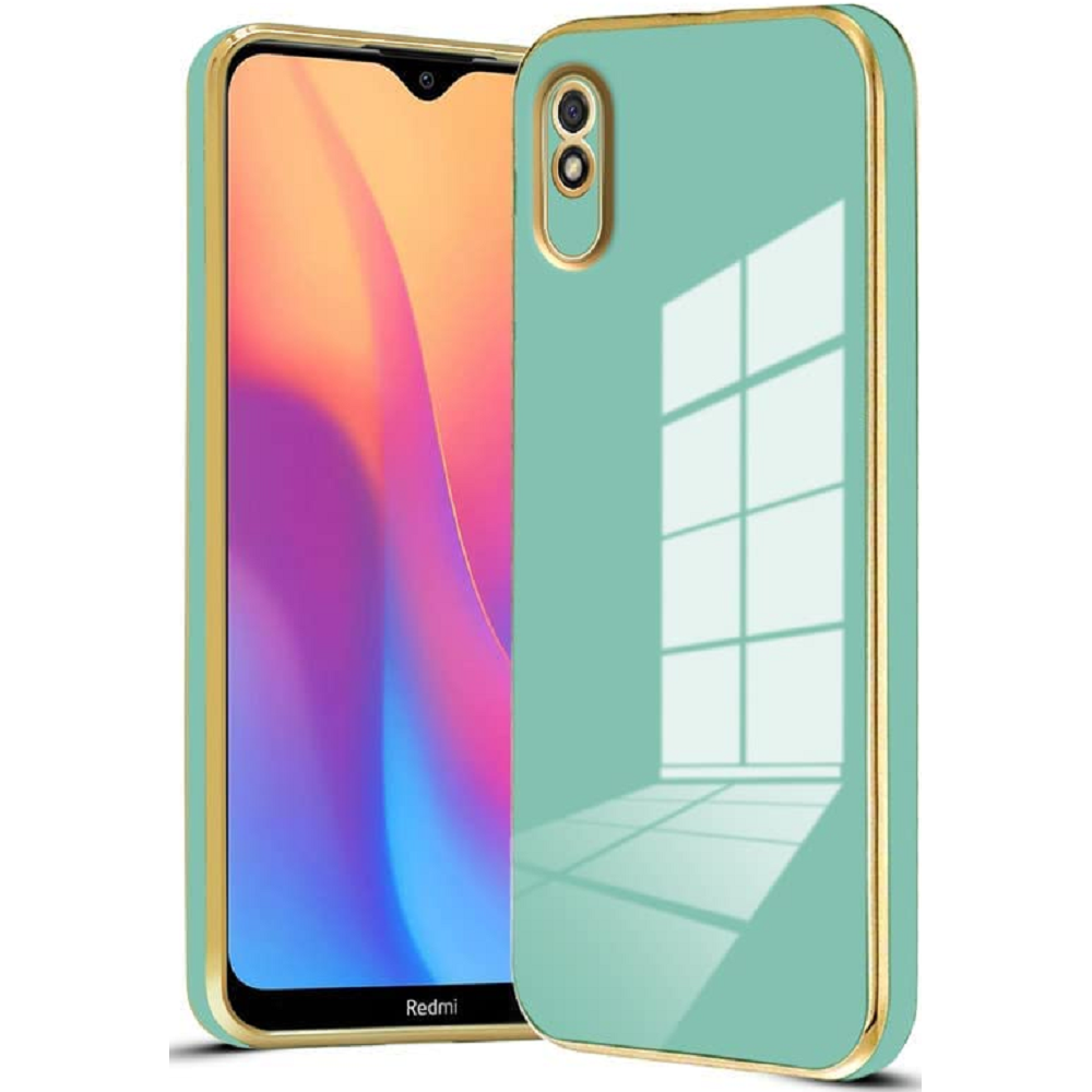 Bodycell Gold Plated - Θήκη Σιλικόνης Xiaomi Redmi 9A / 9AT / 9i - Mint Green (5206015070280)